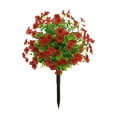 thumbnail image 4 of Artificial Flower Garden Estaca Faux Greenery Arbustos de 24 "Planta artificial para al aire libre Decoración del hogar fuera del hogar rojo, 4 of 8