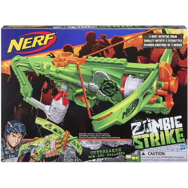 Arco Zombie Strike Outbreaker NERF B9093 Tambor Giratorio con 5 Dardos Nerf B9093 Walmart en linea