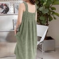 thumbnail image 7 of Women's Spaghetti Strap Sleeveless Terry Bath Dress High Absorbent Dual Side Pockets for Bathroom Shower Indoor Lounging Green Free Size, 7 of 7