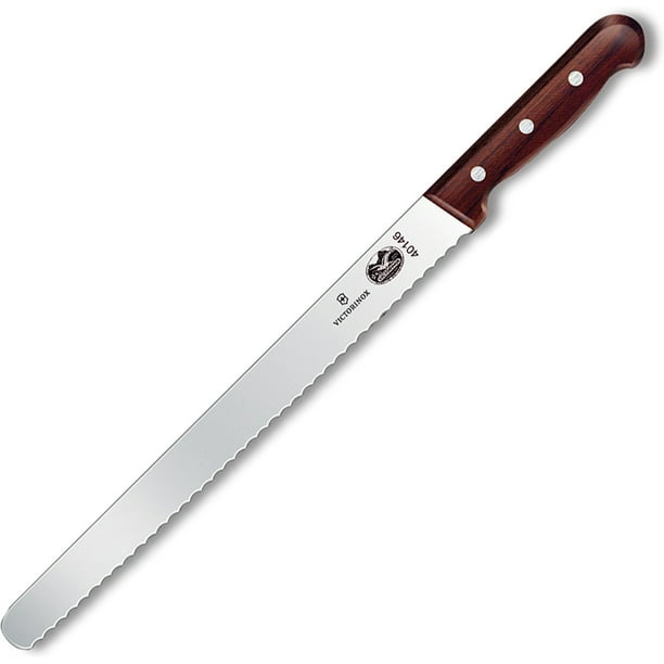 Victorinox 12" Roast Beef Slicer Knife, Wavy Edge, 1.25" Wide, Rosewood