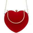 thumbnail image 2 of WORGEOUS 1 pieza de bolso de mano con forma de corazón, bolso de noche, bolso de cena, bolso de mano para banquete de boda para mujer (rojo), 2 of 7