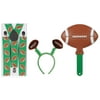 Super Bowl Obnoxious Football Fan 3pc Party Pack, Green Brown White