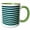 Green/White, variant on 3drose, Sailor Blue and Mint Horizontal Stripes, 11oz Two-tone Yellow Mug