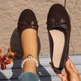 thumbnail image 2 of YHAJDS Ballet Flats for Women Solid Color Bow Vintage Slip On Round Toe Soft Sole Loafer Office Flat Shoes, 2 of 10