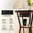 thumbnail image 5 of Round End Table with Charging Station - 3-Tier Nightstand for Bedroom, 5 of 9