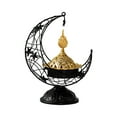 thumbnail image 1 of Porta incienso árabe, candelabro, recuerdo de fiesta, quemador de incienso cónico de metal. Negro y oro, 1 of 9