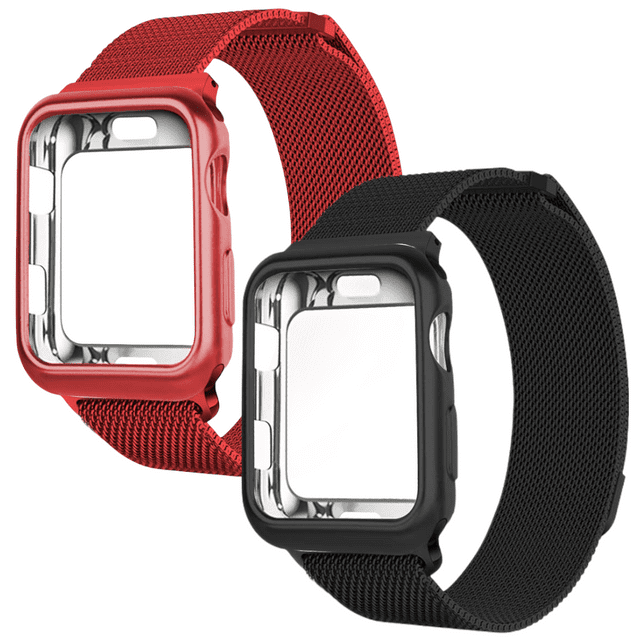 Kit de 2 Correas metálicas para apple watch de 40mm + Protector lateral de pantalla. Mamá Pulpo Milanese case lateral