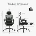 thumbnail image 6 of CONCETTA Ergonomic Office Chair - High Back Mesh, Reclining with Lumbar Support, Adjustable Headrest, Footrest & Padded Arms, Black, 6 of 6