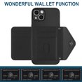 thumbnail image 5 of for iPhone 14 Slim Case with Card Holders and Strap for Women, iPhone 14 Phone Case Wallet PU Leather Kickstand RFID Blocking Flip Shockproof Wallet Case - Black, 5 of 11