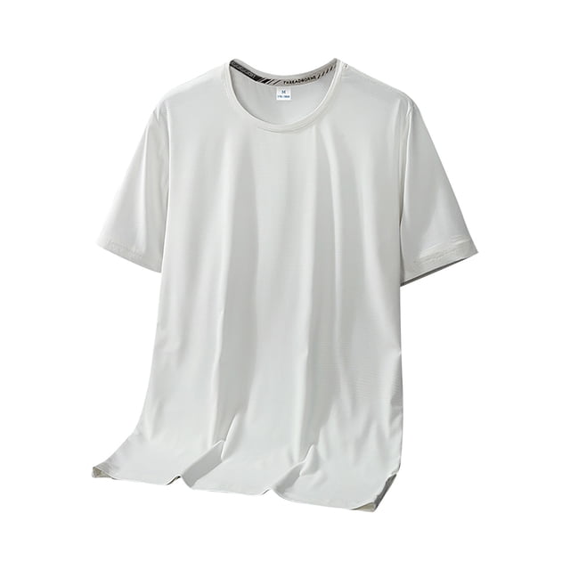 Camiseta deportiva de manga corta de secado rápido para hombre - Prenda de gimnasio que absorbe la humedad, transpirable y elástica en 4 direcciones, L-XXXXXXL, senderismo/ciclismo