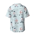thumbnail image 6 of Daiia Poodle Playing Skateboard Men's Linen Shirts Short Sleeve Casual Shirts Button Down Shirt for Men Beach Summer Wedding Shirt-X-Large, 6 of 6