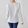 thumbnail image 5 of YUGYXL Women's Spring Fall Long Sleeve Henley T Shirts Button Textured Loose Fit Casual Basic Tops Dressy Blouse White L, 5 of 9