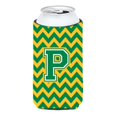 thumbnail image 1 of Letra P Chevron Verde Y Dorado Tall Boy Bebida Aislador Hugger Cj1059-Ptbc, 1 of 1