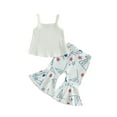 thumbnail image 1 of Bagilaanoe 2pcs Toddler Baby Girl Long Pants Set Letter Print Sleeveless Tank Tops + Flare Trousers 6M 12M 18M 24M 3T 4T Kids Casual Outfits, 1 of 8