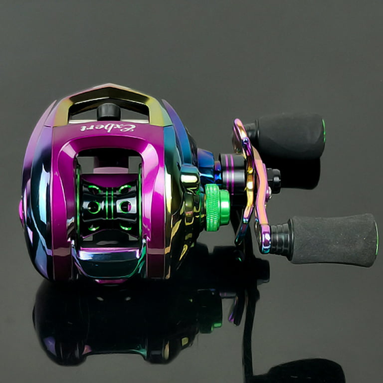 Exbert Colorful Baitcasting Reel with Two Line Spools 18+1bb Fishing Reel High Speed 6.3: 1 Gear Ratio Magnetic Brake Sy, Size: 1.2m