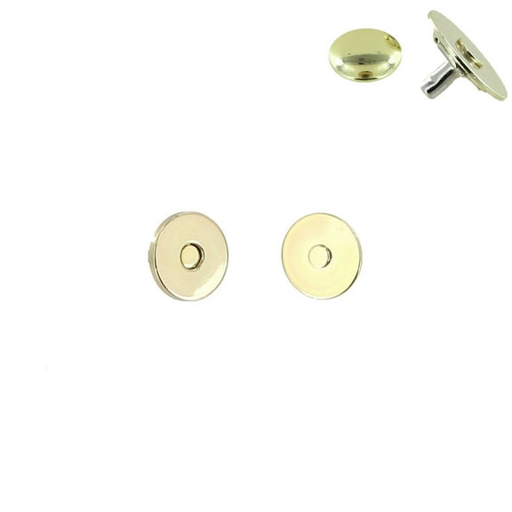 Magnetic Snap, Riveted Backs, Natural Brass