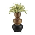 thumbnail image 5 of Milo Trinnet Three Tiered Stack Modern Two Tone Tabletop Vase - Black and Walnut - Large, 5 of 8