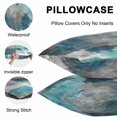 thumbnail image 5 of Teal Grey Throw Pillow Covers 16x16 Inch Set of 2, Abstract Art Oil Painting Modern Geometric Waterproof Outdoor Pillow Covers, Decorative Cushion Pillowcases for Couch, Sofa, Bed, Garden, Patio, 5 of 9