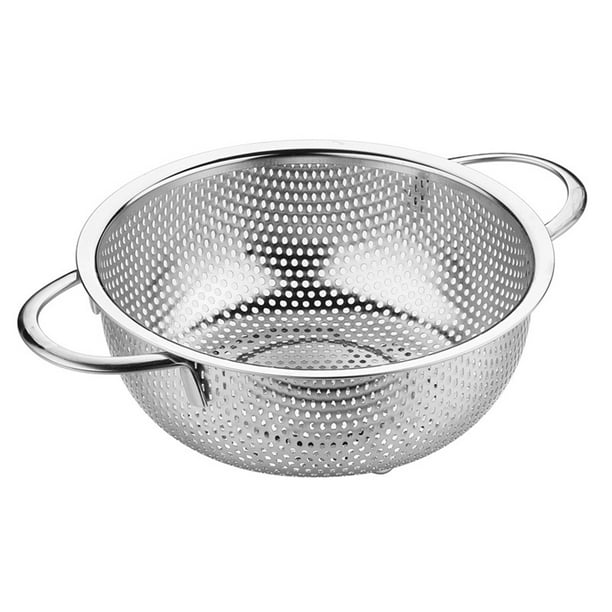 Colador de acero inoxidable con doble asa para freír verduras y frutas (19,4 cm)
