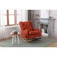 thumbnail image 1 of Rocking Chair, Modern Fabric Upholstered Accent Arm Chair with High Back and Solid Wood Base, Comfy Glider Rocker Side Chair with Padded Seat for Living Room Nursery Apartment, Orange, 1 of 7