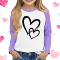thumbnail image 2 of Annhoo Valentine's Shirt for Toddler Long Sleeve Block Color Round Neck Cute Print Graphic Tees Fashion Casual Clothes, 2 of 5