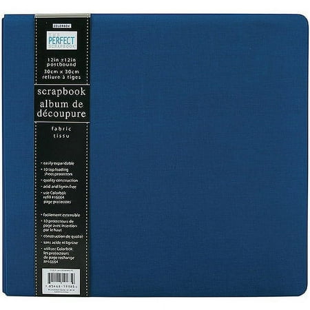 Perfect Scrapbook Fabric Scrapbook Album 12"X12"-Blueberry