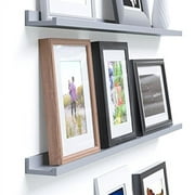 Wallniture Denver Modern Design Floating Picture Display Ledge Wall Mounted Shelf 46 Inches Gray