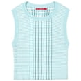thumbnail image 3 of Socal Look Women's Sleeveless Crew Neck Sweater Top in Stretchable Viscose Blend Aqua Sky, L, 3 of 4