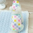 thumbnail image 5 of BT Bear Dog Vest Hat Set, Spring/Summer Dog Cap Shirt Set, Macaron Plaid Pet Vest & Baseball Hat ,Cute Vest for Small Medium Dogs Green XS, 5 of 7