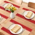 thumbnail image 2 of Farmhouse Placemats Set of 6 Woven Paper Cotton Placemats for Dining Table Decor Indoor Outdoor Kitchen Table Mat Wipe Clean Red 17.7x11.8inch, 2 of 6