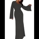 thumbnail image 3 of Vestido de Invitada de Boda para Mujer, Larga, Ajustado, de Punto Acanalado, Maxivestido Formal de Otoño Gris Oscuro S, 3 of 9