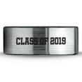 thumbnail image 2 of Tungsten Graduating Class Of 2019 Engraved Love Dad Band Ring 8mm Men Women Comfort Fit Brushed Gray Flat Cut Black Polished, 2 of 4