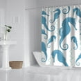 thumbnail image 2 of Seahorse Shower Curtain 72x72 Inch Ocean Theme Waterproof Polyester Fabric Bathroom Curtain with Hooks, Coastal Marine Life Design for Nautical Bathroom Decor and Beach House, 2 of 5