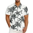 thumbnail image 2 of ZRGHAOYLQ Men's Hawaiian Shirt Short Sleeve Big and Tall Beach Vacation Party Tshirts Button Down Hawaii Tropical Shirts Plus Size Palm Tree Lapel T-shirts, 2 of 6