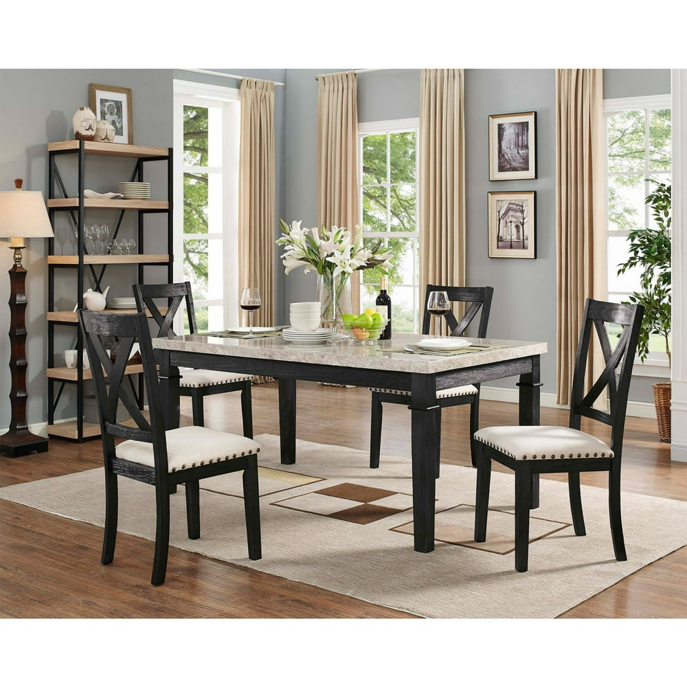 Picket House Furnishings Bradley 5 Piece Dining Table Set with Cross