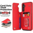 thumbnail image 2 of Phone Case for Samsung Galaxy A54 5G Wallet Cover with Tempered Glass Screen Protector and Leather RFID Credit Card Holder Stand Cell Accessories A545G A 54 54A 4G G5 SM A546U Women Men Red, 2 of 14