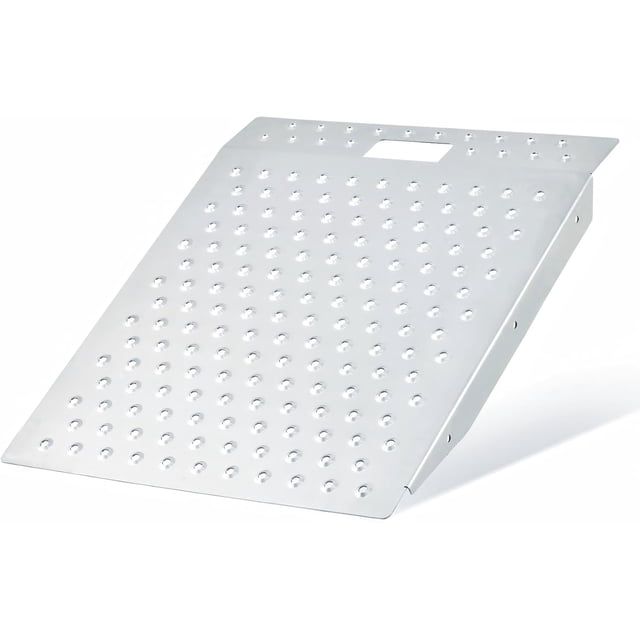 29 In x24 In Heavy Duty Shed Ramp 750LB Capacity Steel Anti-Slip Punch Plate Ramp for ATV Lawn Mower Motorcycle Garage Use