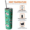 thumbnail image 6 of 20oz Green Christmas Snowman Pattern Skinny Tumblers Stainless Steel Tumbler with Lid and Straw,Vacuum Insulated Double Wall Travel Tumbler Cups with Cleaning Brush for Coffee,Tea, 6 of 6