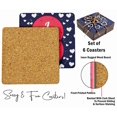 thumbnail image 4 of Inkdotpot Set of 6 Drink Coasters Easy Clean 4-inch SquareCoastersCork Base,Reusable,Love, 4 of 8
