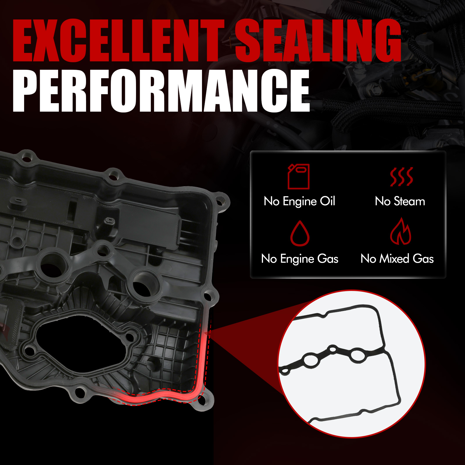 MITZONE Upgrade Valve Covers Compatible with Hyundai Tucson Santa Fe Sport Sonata Kia Sportage Optima Sorento 2011-2016 2.0T 2.0L 2.4L Replace 224002G670