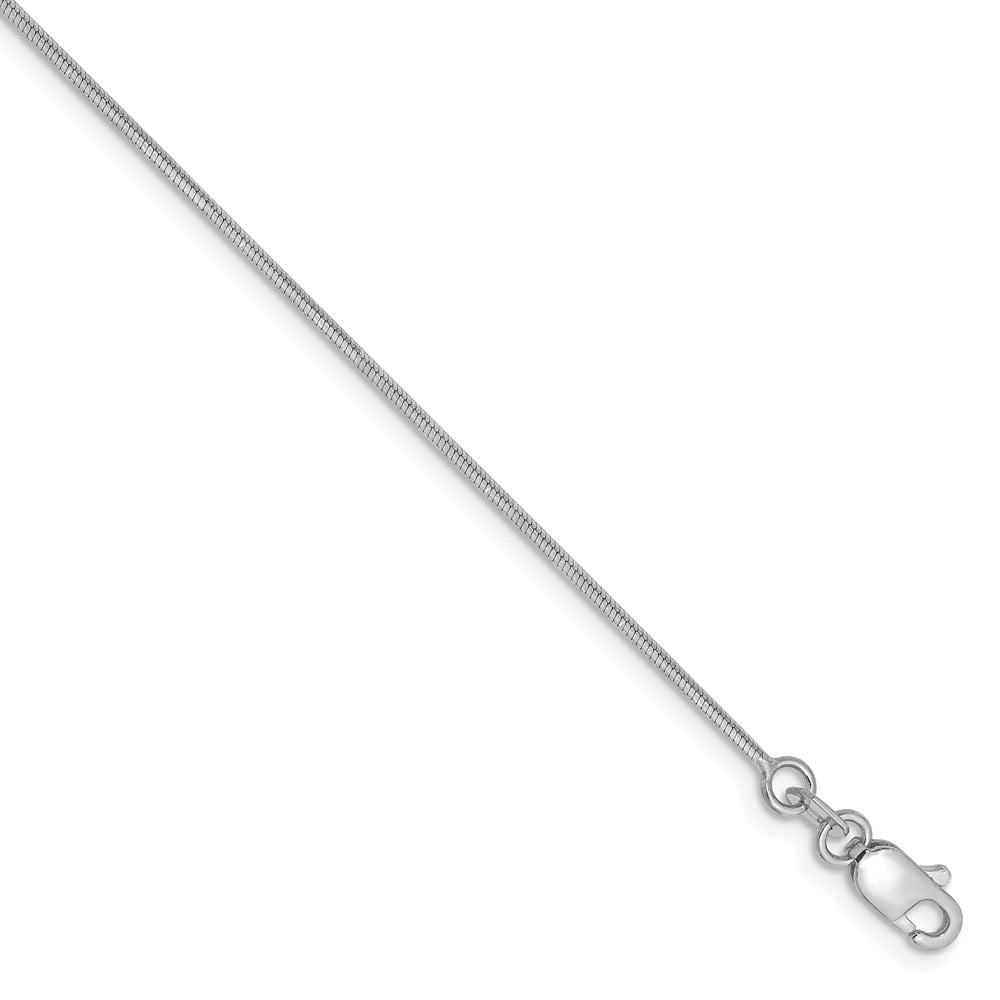 14k White Gold 1.00mm Octagonal Snake Chain Necklace