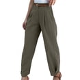 thumbnail image 3 of GaThRRgYP Bell Bottoms for Women,Women High Waisted Work Pants Dressy Casual Straight Leg Elastic Waist Cropped Trousers Office Pants, 3 of 6