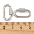 thumbnail image 3 of 10 pc Non-Tarnish 304 Stainless Steel Screw Carabiner Lock Charms for Necklaces Making Quick Links Oval 21x10x2mm, 3 of 4