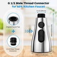thumbnail image 4 of Kitchen Faucet Head Replacement 3 Modes With 12 Adapters Pull Down Spray Head For Kitchen Faucet Kitchen Sink Faucet Head G 1/2 Sprayer Head Replacement Chrome, 4 of 4