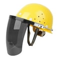 thumbnail image 1 of Protector facial con casco protector, portátil, antisalpicaduras, para cocinar visera gris, 1 of 8