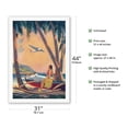 thumbnail image 2 of Where Romance Meets Progress - Hawaiian Hula Girl - Outrigger Canoe (Wa’a) - Vintage Pin Up Girl Print by Frederick Heckman c.1941 - Fine Art Rolled Canvas Print 27in x 40in, 2 of 4