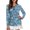 Blue Coral Pattern, variant on Jiueut Zip Up Tennis Shirts for Woman Soft Golf Polo Koi Lotus Print Fall Polo Shirt with V Neck Comfortable Performance Golf Wear Long Sleeves, Size Small