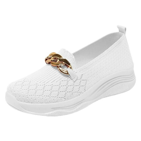 

Sngxgn Round Toe Women Flat Shoes Slip on Dress Ballet Flats Business Casual Shoes for women(White 40)