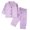 Light Purple, variant on lnmuld Kids Solid Color Classic Satin Pajama Set, Long Sleeve Button-Down Top & Pants Sleepwear Color:Light Blue,Size:3-4 Years
