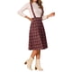 thumbnail image 4 of Falda de tirantes de tartán para mujer Inspire Chic, vintage, de cintura alta, estilo A-line, midi, vestido overall XL rosa, 4 of 6